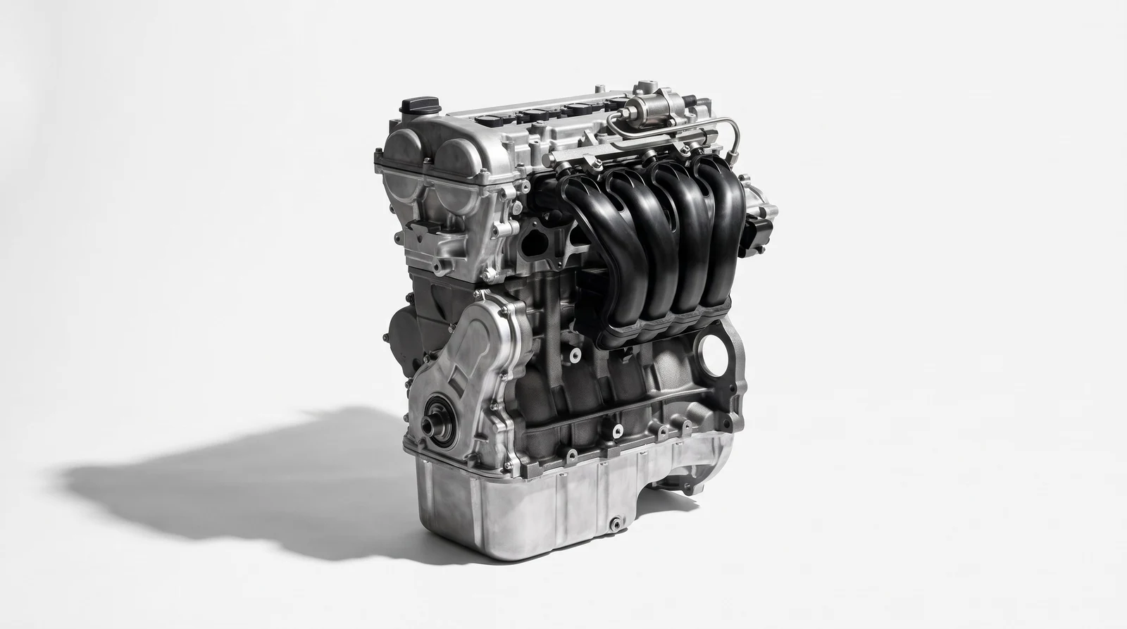 Illustration of a 1.6 litre Gamma GDI four cylinder petrol engine of the type the G4FD code covers, naturally aspirated with no turbocharger